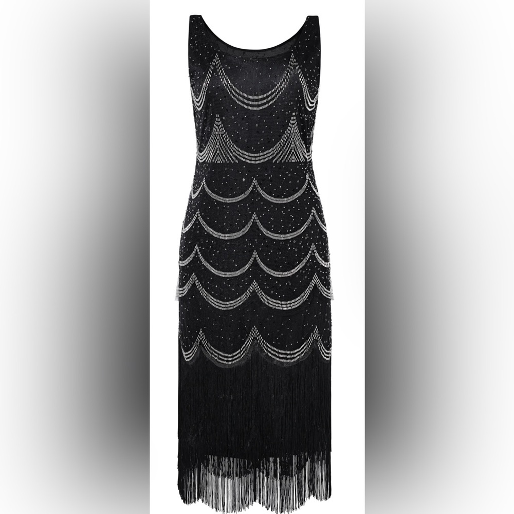 Babeyond “Vintage Geometric H-Line Flapper Dress,” Size 8